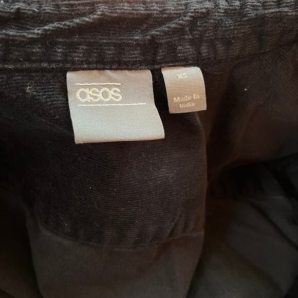 ASOS Black corduroy shirt jacket button down long sleeve Womens XS shacket - Picture 7 of 8